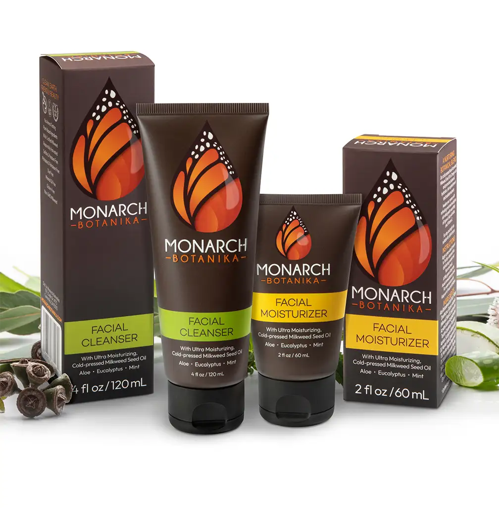 Facial Care Kit: Cleanser and Moisturizer with cold-pressed Milkweed Seed Oil