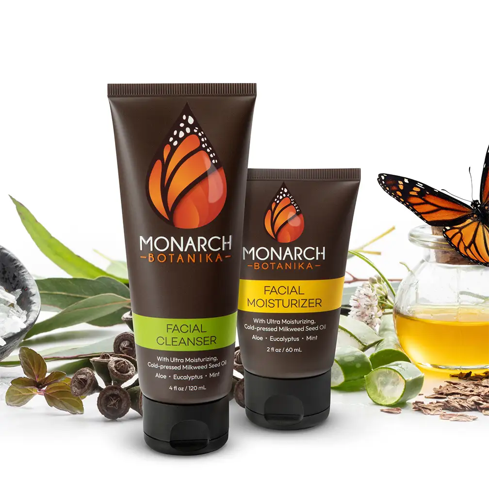 Facial Care Kit: Cleanser and Moisturizer with cold-pressed Milkweed Seed Oil