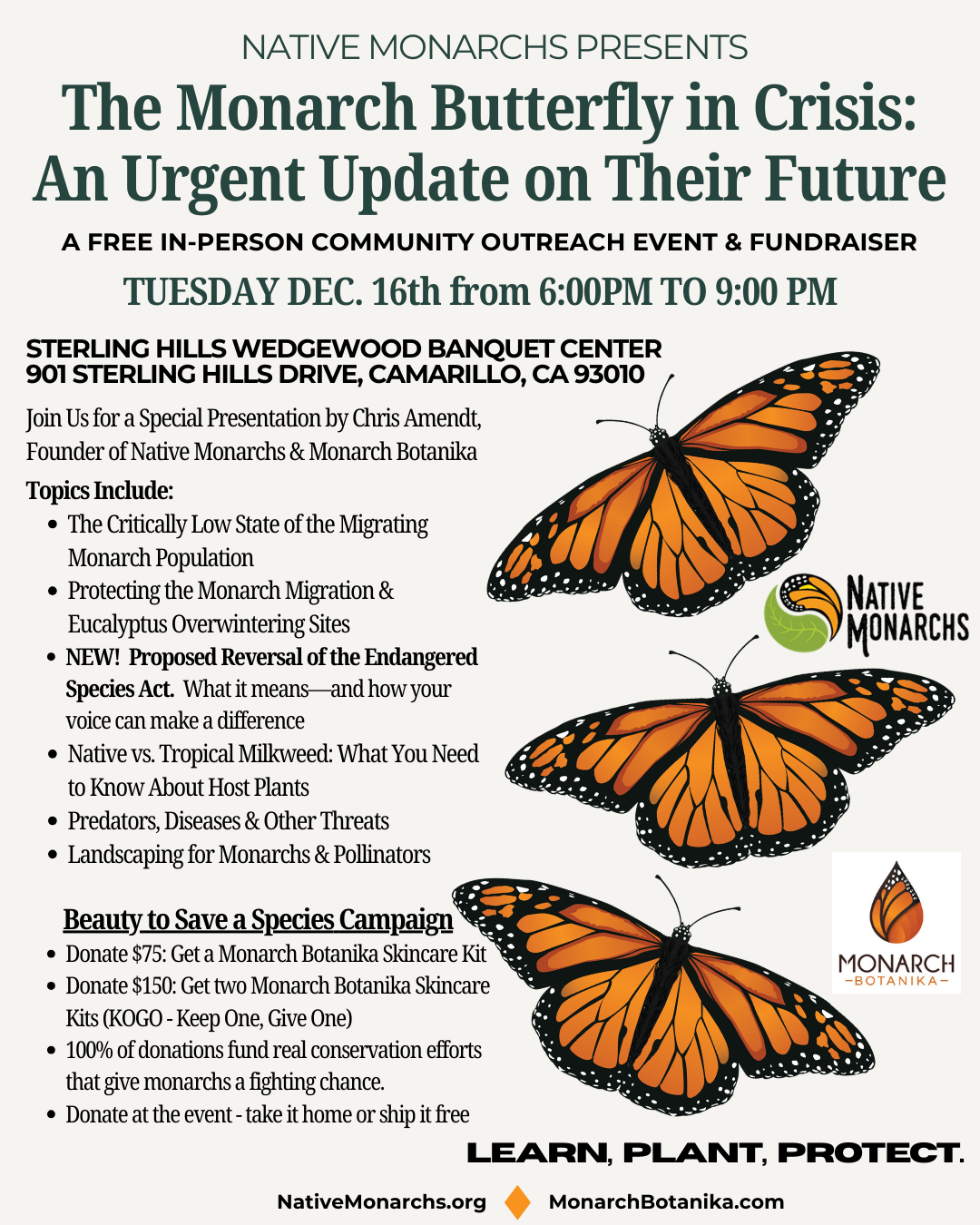 URGENT: Help Protect Wildlife and Save the Monarch Butterfly!